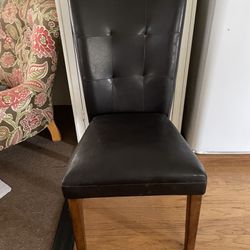 Two Cushioned “Leather” Chairs 