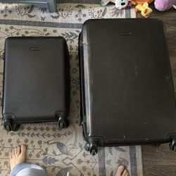 Used black studded, Rebecca Minkoff suitcase set