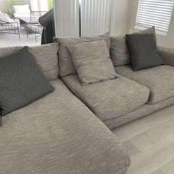 Grey Chaise sectional For Sale