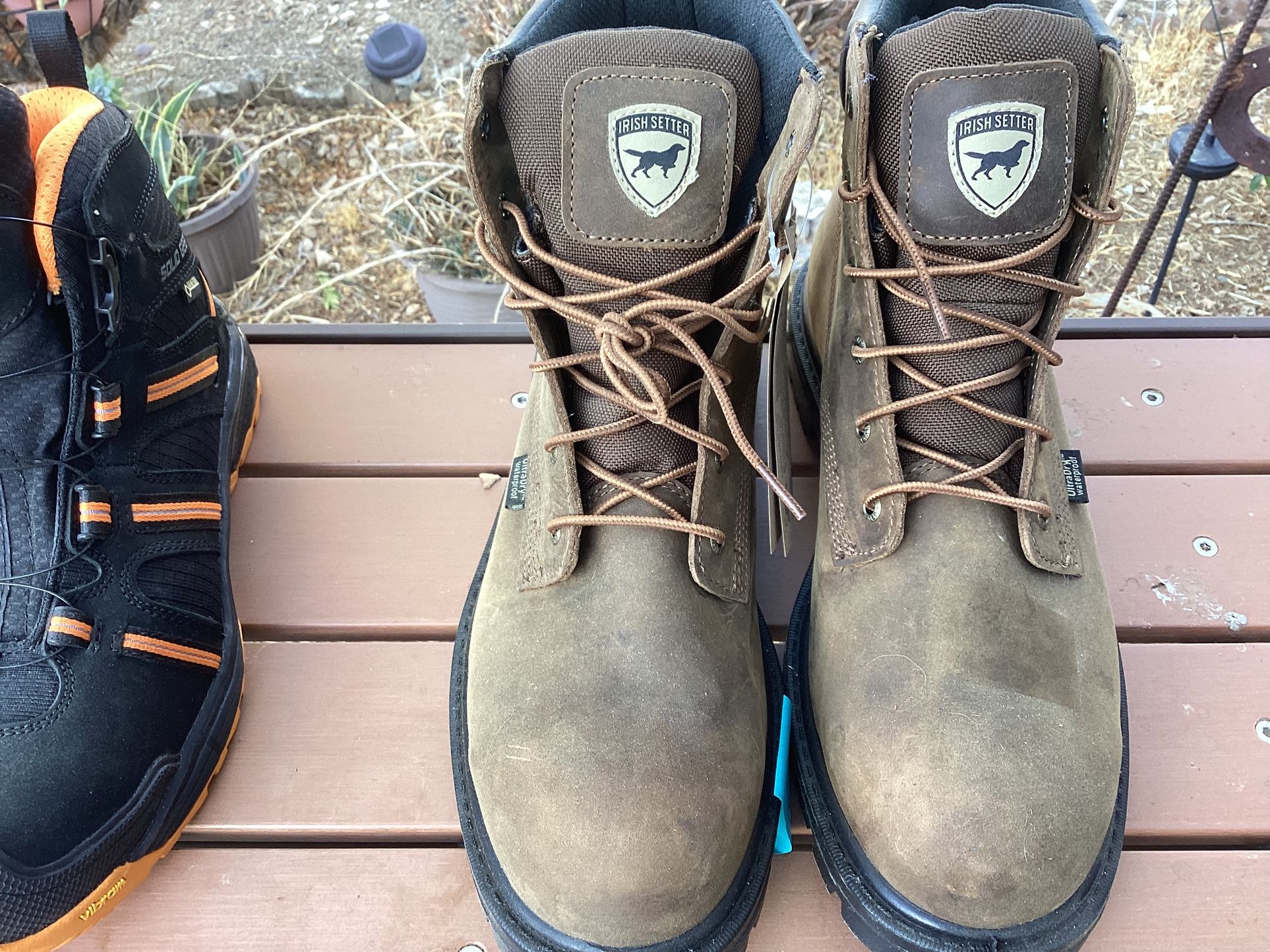 Work Boots Black Size10 Brown Size13w $50 Per Pair Both New Local Pick Up Only Cash