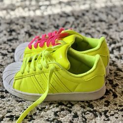 Adidas, Shell Toe, Kids, Size 12k, Neon Yellow