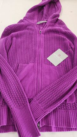 N. Peoria Brand New Athleta Sunscape Sweater Hoodie jacket  Zip-Up  NWT  small sweatjazz purple Description Has Pickup Location Options