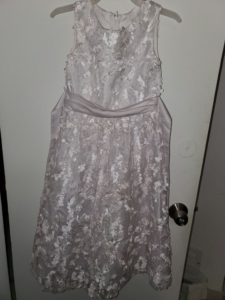 Rare editions white flower girls dress