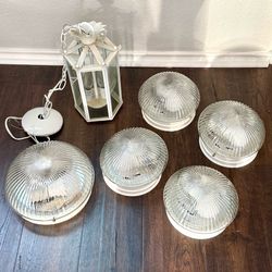 SIX Vintage Light Fixtures Bundle, All Work + Bulbs, See Below — PPU N. ATX Harris Ridge