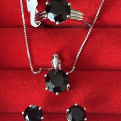 Black Spinel  Gemstone Jewelry Set