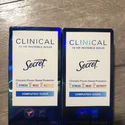 Lot Of 2 Secret Clinical Deodorant 