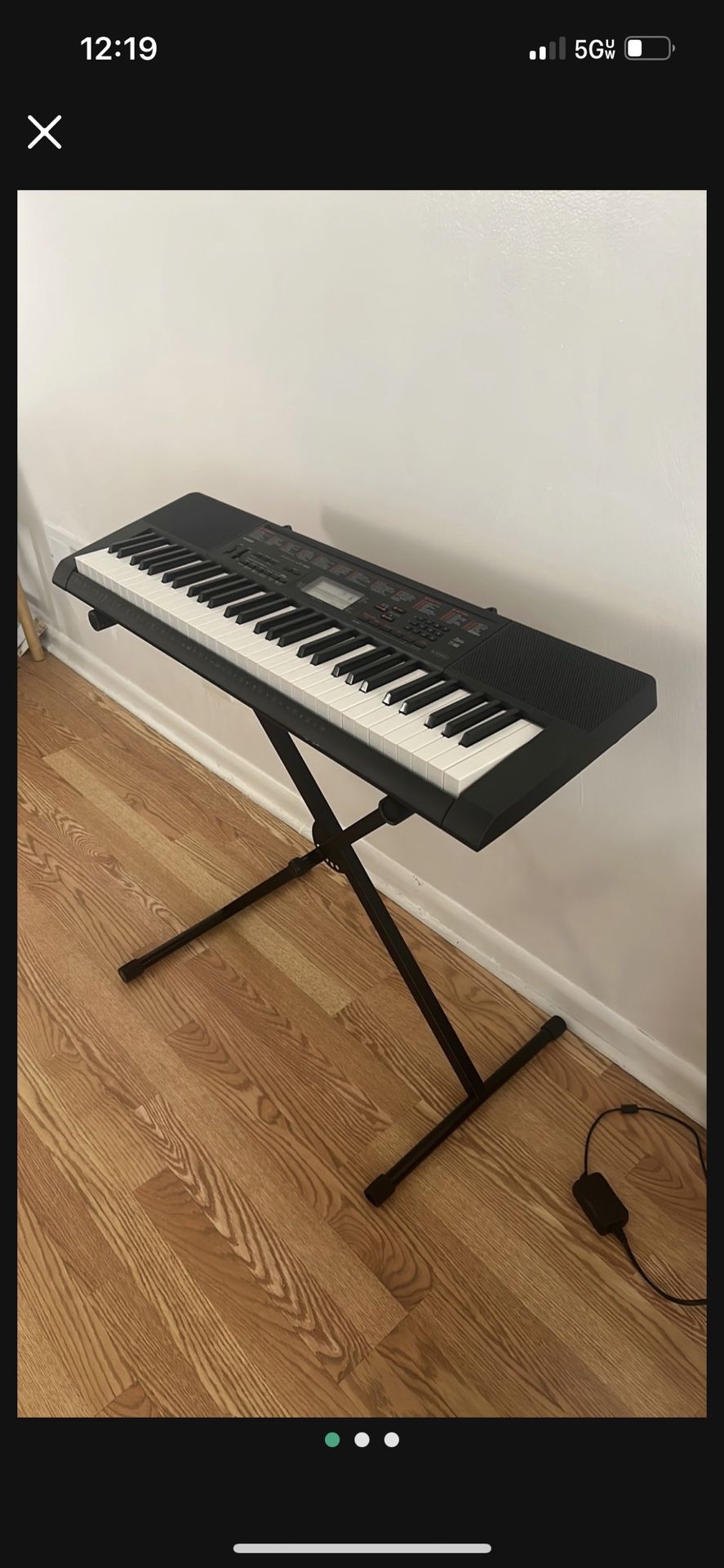 CASIO LK-160 61 Key Lighted Keyboard CASIO LK Power Supply Cord Keyboard Stand Adjustable Stool