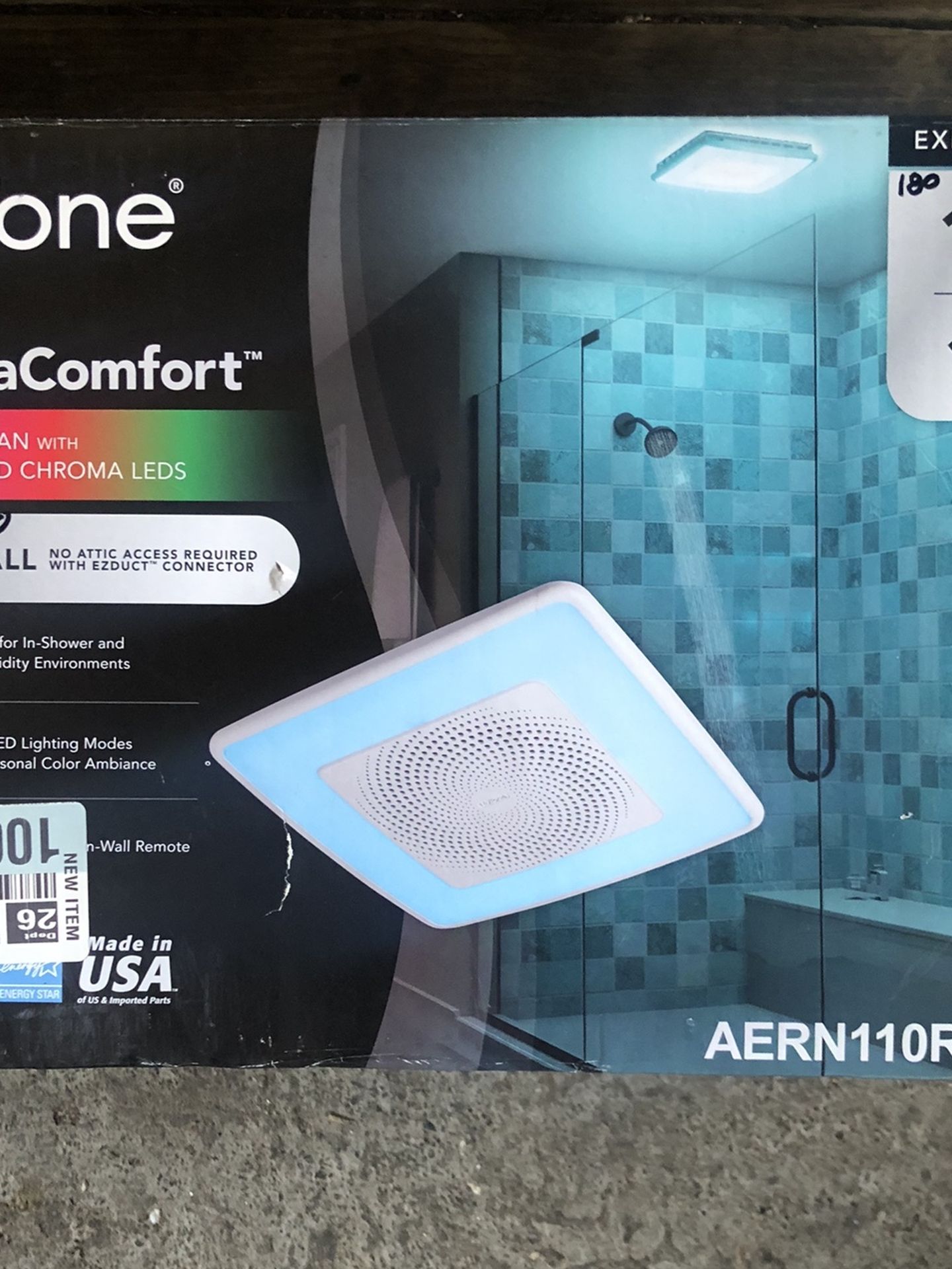 NUTONE BLUETOOTH SPEAKER CEILING BATHROOM EXHAUST FAN WITH LIGHT