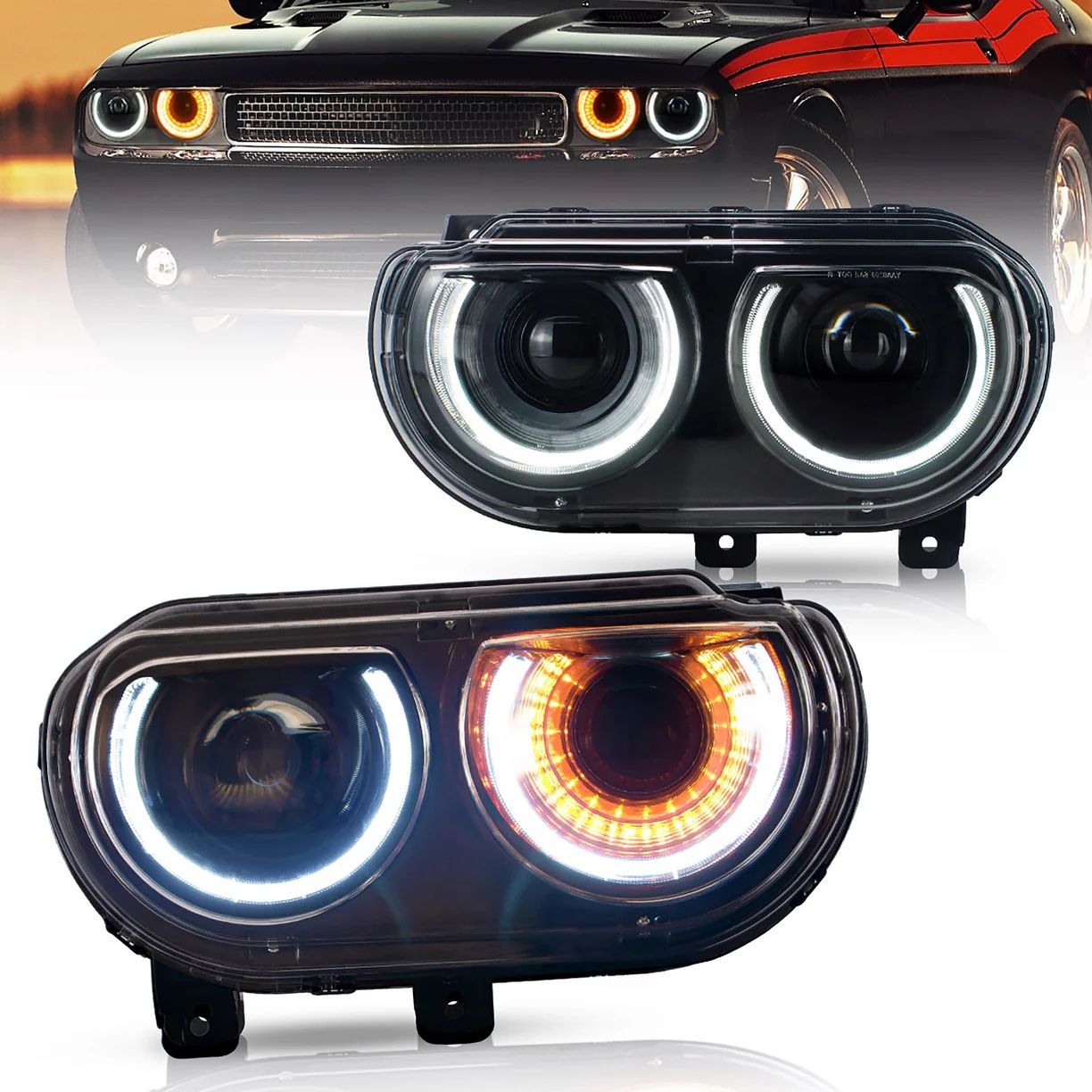 New LED Headlights For Dodge Challenger 2008-2014 Front lights Assembly