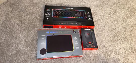 Monster keyboard, mouse , mouse pad 