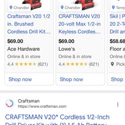 Craftsman V20 Lithium Ioon Driver Drill