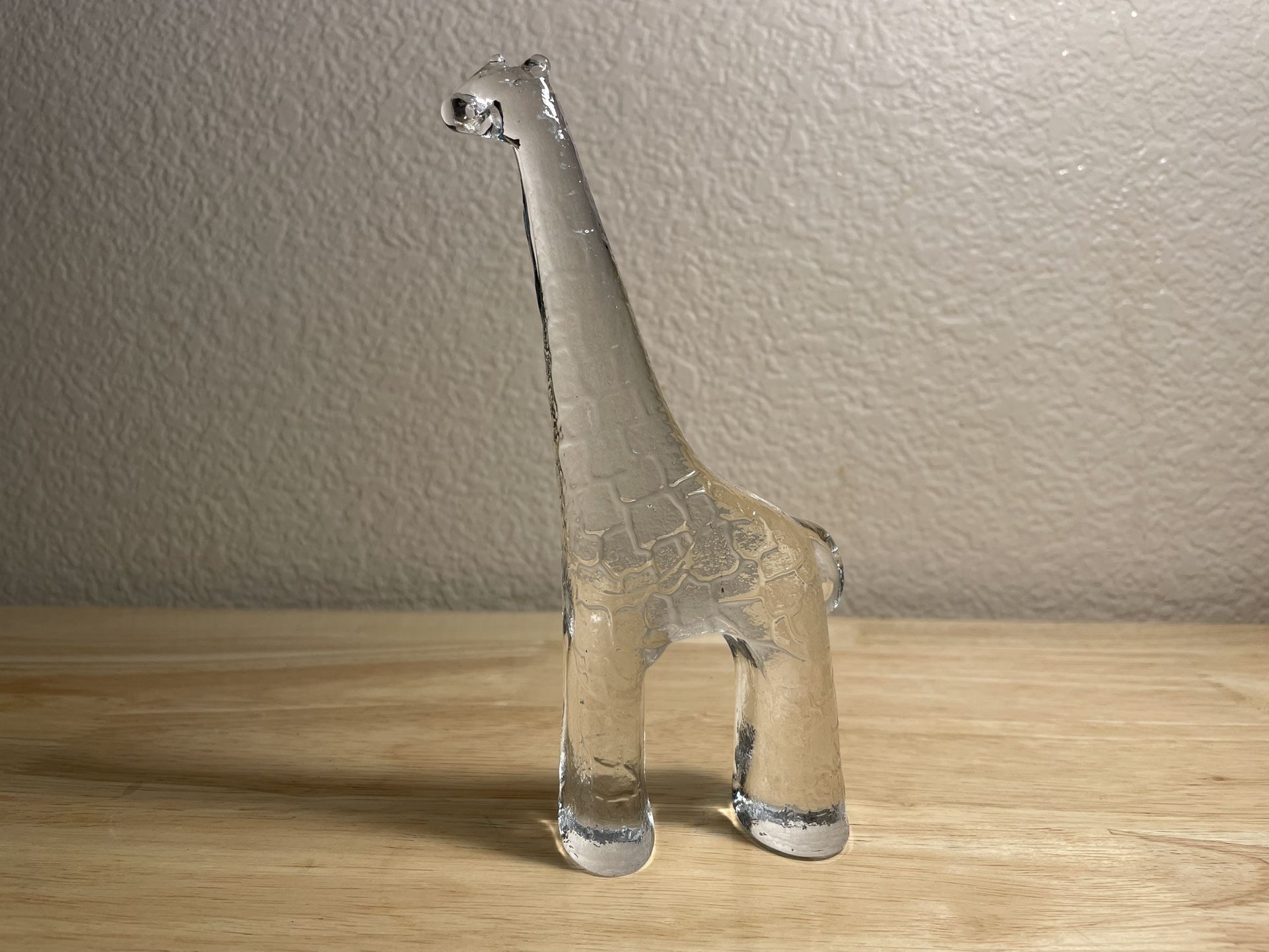 Vintage Kosta Boda Bertil Vallien Giraffe Crystal Art Glass Figurine Paperweight Sculpture