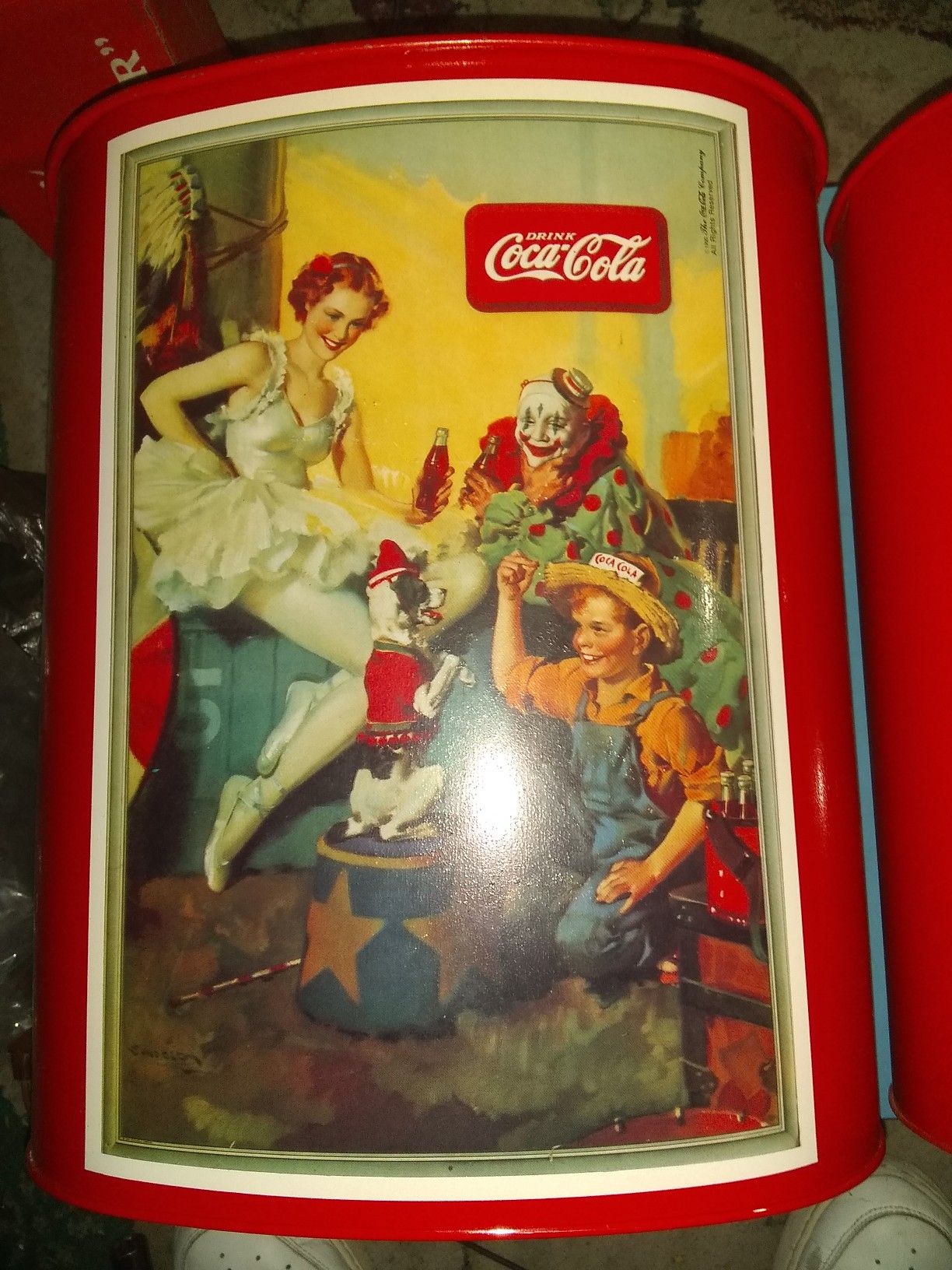 Vintage Coca-Cola trash can