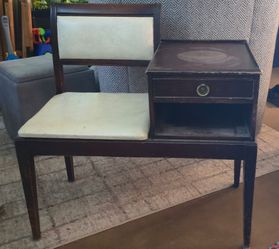 Vintage Telephone Gossip Bench with Drawer
