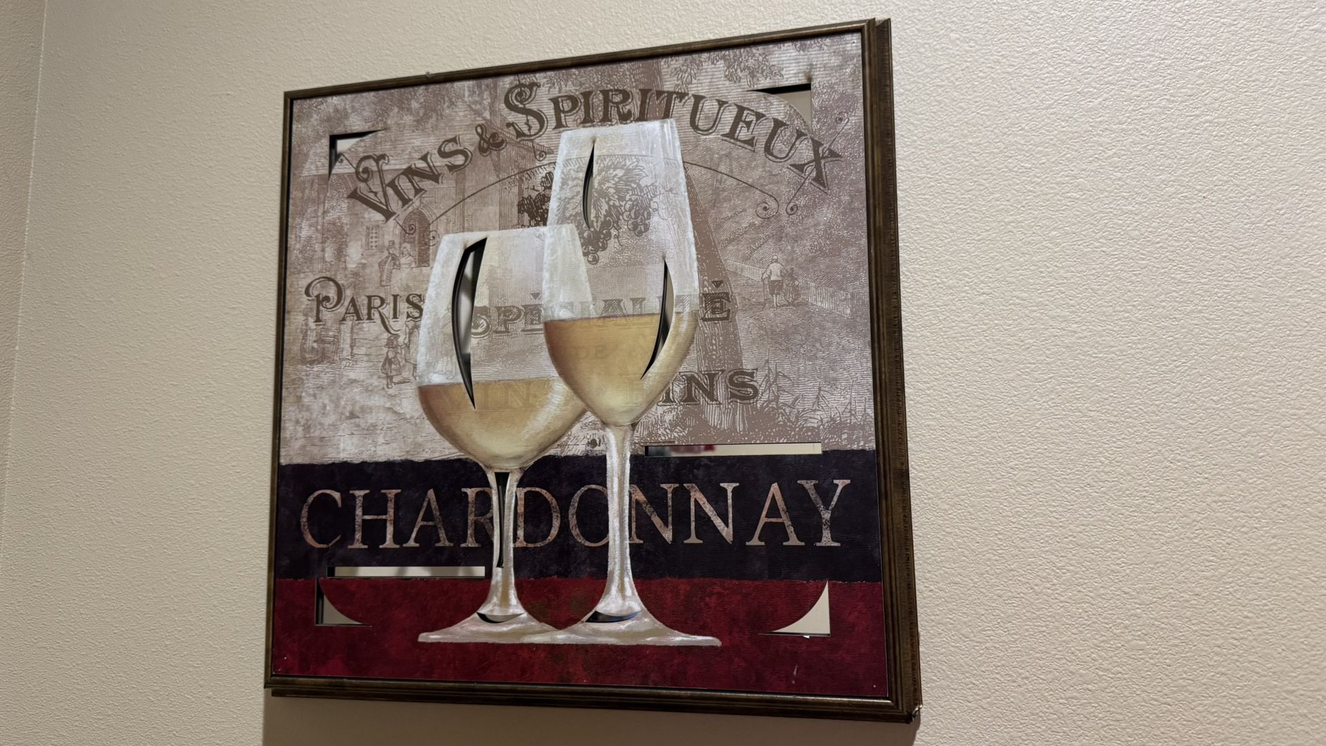 Chardonnay Wall Art – 15” x 15” Framed Wine Decor