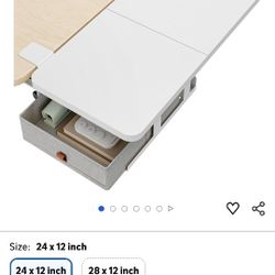 Desk Extender Tray, 24" x 12" Clamp On Desk Shelf, Desk Extension with Storage Drawer, Table Desk Arm Rest, Clamp On Keyboard Tray for Office and Home