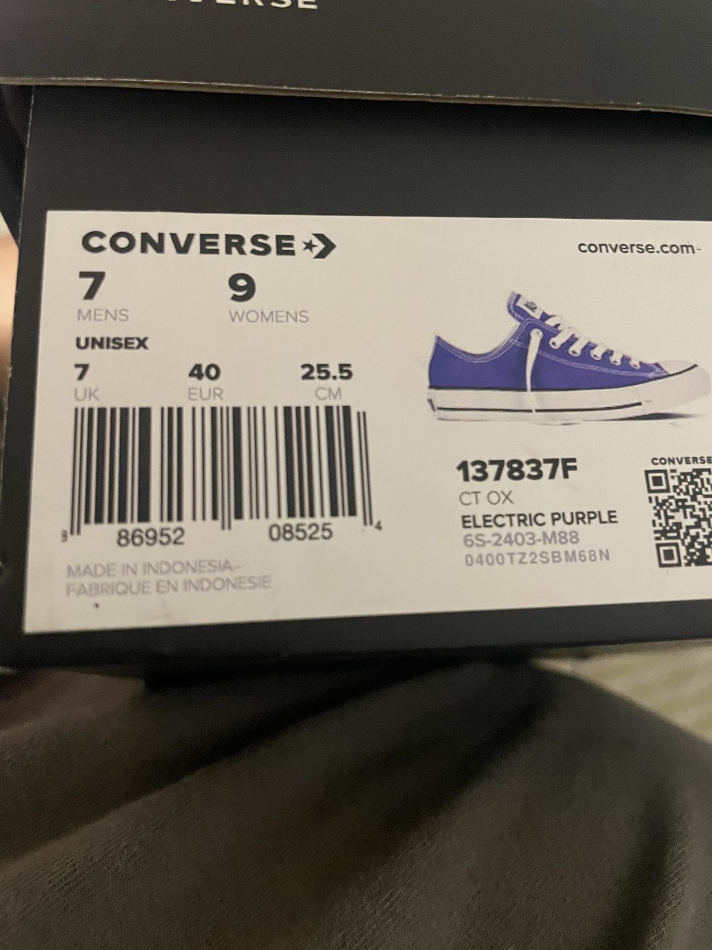 Purple Low Top Converse.