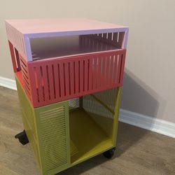 Colorful IKEA Side Table with Wheels – Great Condition!