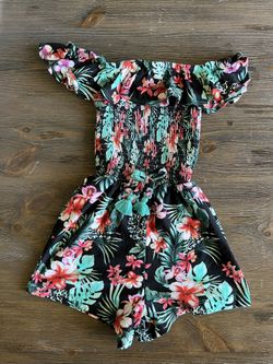 Girls Sz 6 Romper Floral Print Kids Clothes 