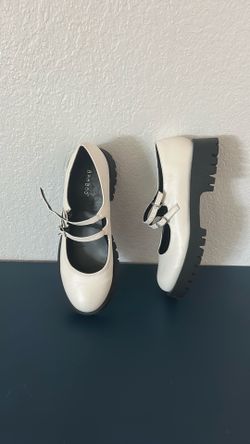 White china doll shoes heavy sole