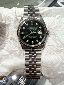 Authentic Rolex Datejust 36mm Green Diamond Dial