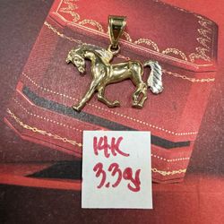 14K Solid Gold Pendant For Wedding 3.3Gr 