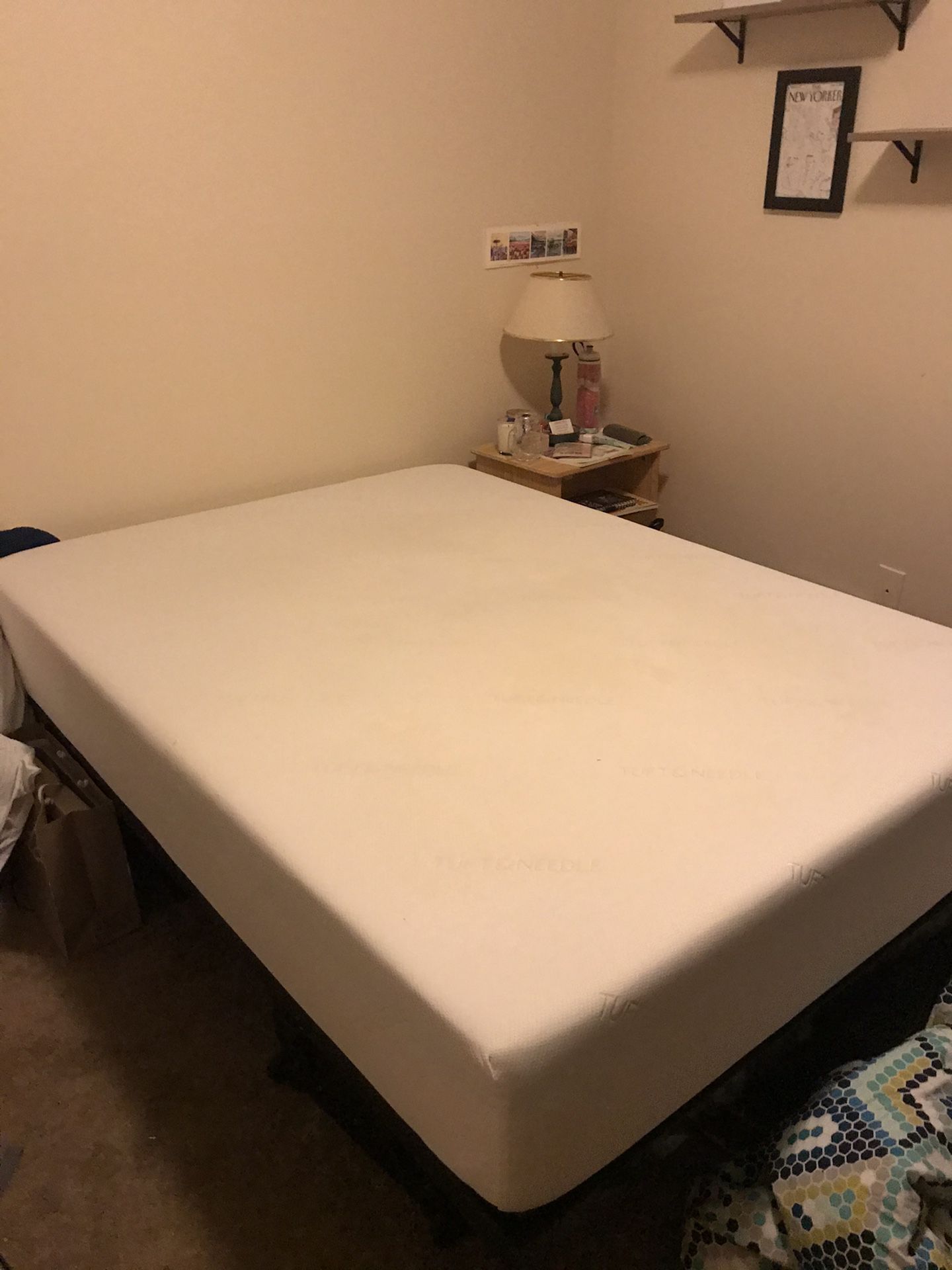 2 year old Tuft and Needle full mattress with bed frame!