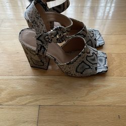 Snake Skin Color Block Heel Top shop Shoes Size 8.5