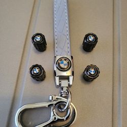 BMW valve stem covers and key chain