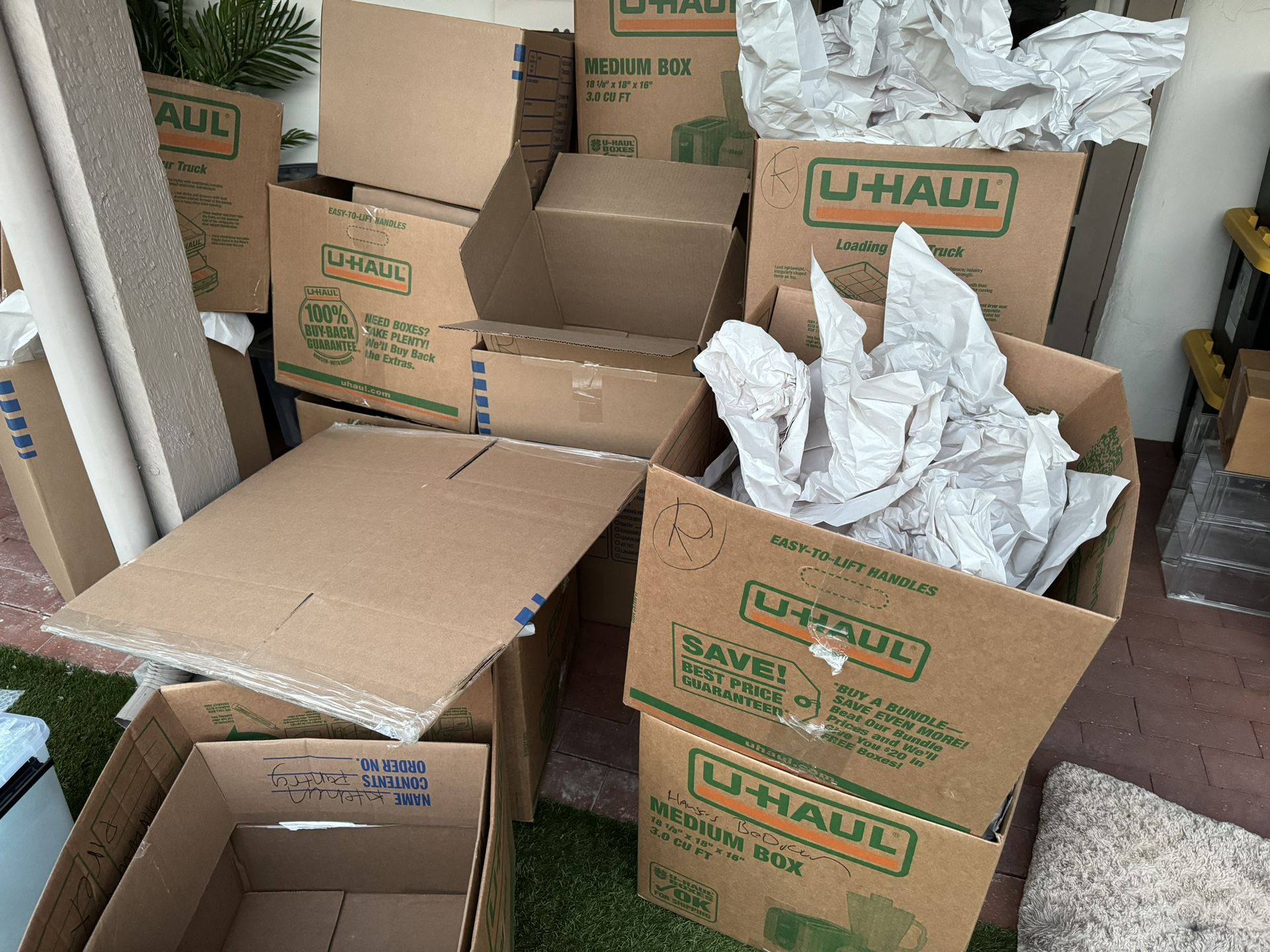 FREE 20 Used-Once Moving Boxes And bubble Wrap