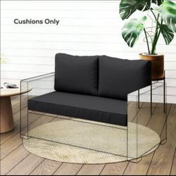 ☀️ Outsunny 2-Seat Patio Furniture Cushions (Black)