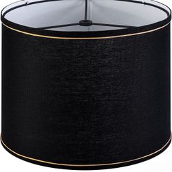 Black and Gold Trim Drum Lamp shade