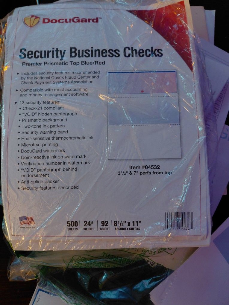 DocuGard Security Blue Marble Business Checks