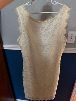 Cream Lace Sleeveless Mini Dress