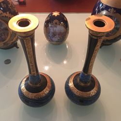 Limoges Egyptian Handcrafted Set Of 2 Candleholder