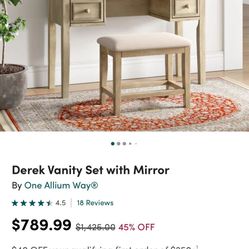 Derek Vanity Set With Mirror BRAND NEW