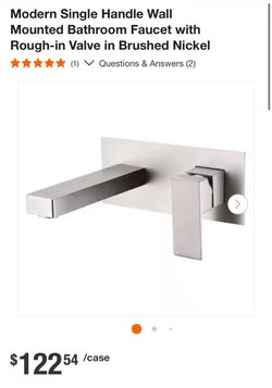 Wall Mounted Bathroom Faucet Brushed Nickel