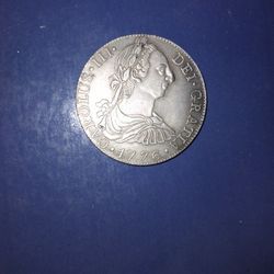 1776 Mo Fm Charles Ill.. 8 Reales Silver Coin
