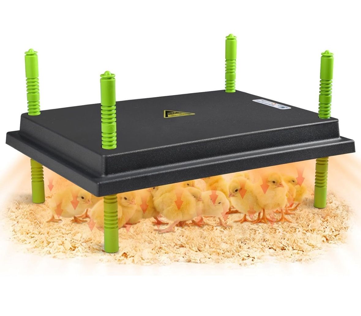 Chick Brooder Heater Plate, 12"x16" Warmer Brooder Plate for Chicks with Adjustable Height & Temperature Display, 30W Temperature Control Brooder Heat