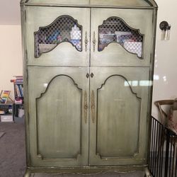 Large Antique Armoire Storage Cabinet Pantry 