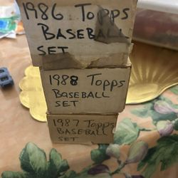 Topps Baseball Card Sets: 1986, 1987, 1988