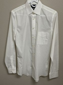 * Men’s Cream  Stafford Fitted 14 1/2 - 34/35 Button Dress Shirt * New - Never Worn  - Smoke Free Home 