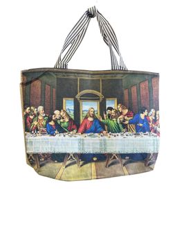 12pc x Last Supper Handbag, Shopping Bag, Eco Bag, Tote Bag, Shoulder Bag, Large Capacity, Foldable, Portable, Convenient, Gift, Unisex