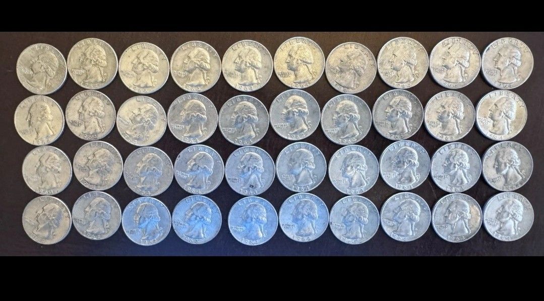 Silver Washington Quarters One Roll BELOW Spot!