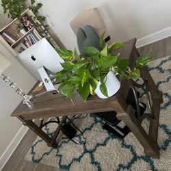 Solid Wood Writing/Computer Desk With Built In Power Outlet