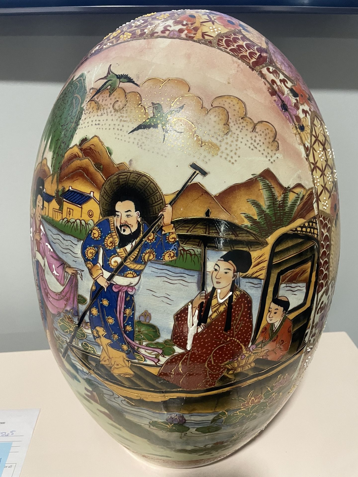 vintage satusuma japanese large ceramic egg