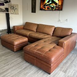 Genuine Leather Sectional Couch 