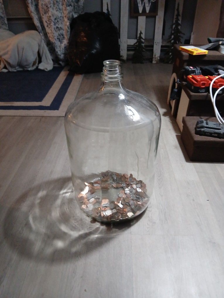 Antique Real Glass 5 Gallon Water Jug
