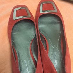 Enzo Angiolini Heels Red Suede