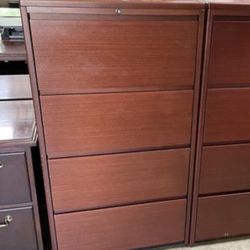 Haworth Mahogany Office 4 Dr. Lateral File Cabinet! Only $80!